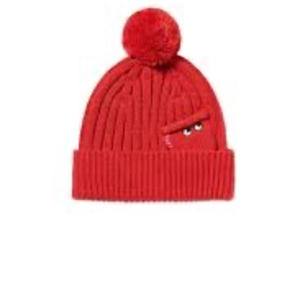 BNWT RARE UNIQLO x ANYA HINDMARCH HEATTECH Beanie hat Unisex red